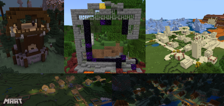 Download 4 Villages, 3 Biomes, Mine, Ruined Portal (Seed) - Minecraft PE Seeds