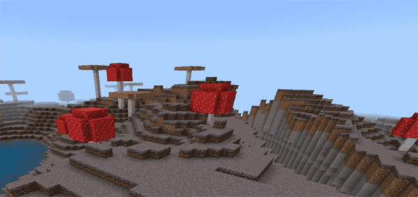 Mushroom Biome with a Ravine and Village Seed