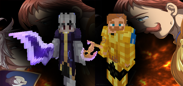 Download Golden Armor Escanor & Sacred Treasure Rhitta - Minecraft PE Addons