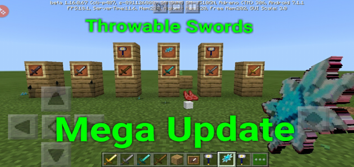 Download Throwable Swords Mega Update - Minecraft PE Addons