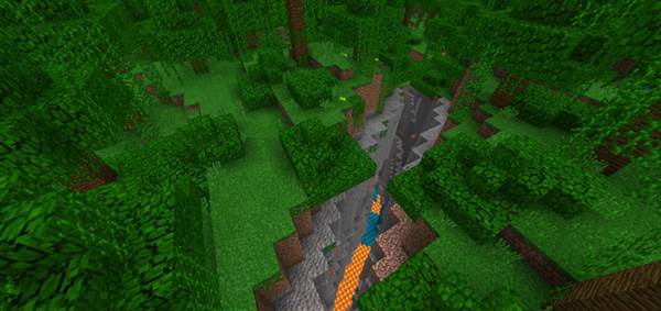 FlatEarth: Jungle Ravine At Spawn Seed