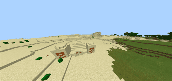 Desert Temple And Sand Village Ahead Of Spawn (Seed)