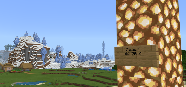 Download Village and Ice Spikes Near Spawn (Seed) - Minecraft PE Seeds